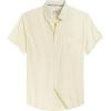 Alimens & Gentle Men’s Short Sleeve Oxford Shirt Regular Fit Button Down Collar Shirts with Pocket(Light Yellow)