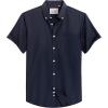 Alimens & Gentle Men’s Short Sleeve Oxford Shirt Regular Fit Button Down Collar Shirts with Pocket(Navy Blue)