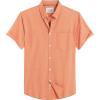 Alimens & Gentle Men’s Short Sleeve Oxford Shirt Regular Fit Button Down Collar Shirts with Pocket(Orange)