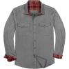 Alimens & Gentle Men’s Solid Flannel Shirt Work Long Sleeve Casual Button Down Shirts Outdoor Cotton Warm Shacket(Grey)