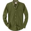 Alimens & Gentle Mens Solid Oxford Shirt Long Sleeve Dress Shirt Work Casual Button Down Shirts with Pocket(Army Green)