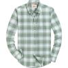 Alimens & Gentle Mens Solid Oxford Shirt Long Sleeve Dress Shirt Work Casual Button Down Shirts with Pocket(Check-b Green)