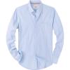 Alimens & Gentle Mens Solid Oxford Shirt Long Sleeve Dress Shirt Work Casual Button Down Shirts with Pocket(Light Blue)