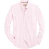 Alimens & Gentle Mens Solid Oxford Shirt Long Sleeve Dress Shirt Work Casual Button Down Shirts with Pocket(Light Pink)