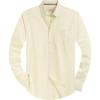 Alimens & Gentle Mens Solid Oxford Shirt Long Sleeve Dress Shirt Work Casual Button Down Shirts with Pocket(Light Yellow)