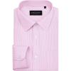 Alimens & Gentle Men’s Stripe Dress Shirts Transitional Weather Long Sleeve Casual Button Down Business Shirt Poplin Top(Pink)