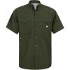 Alimens & Gentle Short Sleeve Fishing Shirt Wicking Fabric Sun Protection Casual Button Down Shirts(Army Green)
