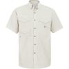 Alimens & Gentle Short Sleeve Fishing Shirt Wicking Fabric Sun Protection Casual Button Down Shirts(Beige)