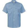 Alimens & Gentle Short Sleeve Fishing Shirt Wicking Fabric Sun Protection Casual Button Down Shirts(Blue)