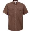 Alimens & Gentle Short Sleeve Fishing Shirt Wicking Fabric Sun Protection Casual Button Down Shirts(Brown)