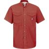 Alimens & Gentle Short Sleeve Fishing Shirt Wicking Fabric Sun Protection Casual Button Down Shirts(Burgundy)