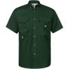 Alimens & Gentle Short Sleeve Fishing Shirt Wicking Fabric Sun Protection Casual Button Down Shirts(Dark Green)