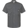 Alimens & Gentle Short Sleeve Fishing Shirt Wicking Fabric Sun Protection Casual Button Down Shirts(Dark Grey)