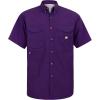 Alimens & Gentle Short Sleeve Fishing Shirt Wicking Fabric Sun Protection Casual Button Down Shirts(Dark Purple)