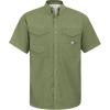 Alimens & Gentle Short Sleeve Fishing Shirt Wicking Fabric Sun Protection Casual Button Down Shirts(Grass Green)