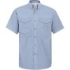 Alimens & Gentle Short Sleeve Fishing Shirt Wicking Fabric Sun Protection Casual Button Down Shirts(Grayish Blue)
