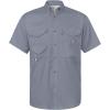 Alimens & Gentle Short Sleeve Fishing Shirt Wicking Fabric Sun Protection Casual Button Down Shirts(Grey)