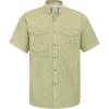 Alimens & Gentle Short Sleeve Fishing Shirt Wicking Fabric Sun Protection Casual Button Down Shirts(Khaki Yellow)