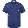 Alimens & Gentle Short Sleeve Fishing Shirt Wicking Fabric Sun Protection Casual Button Down Shirts(Navy)