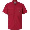 Alimens & Gentle Short Sleeve Fishing Shirt Wicking Fabric Sun Protection Casual Button Down Shirts(Red)