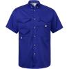 Alimens & Gentle Short Sleeve Fishing Shirt Wicking Fabric Sun Protection Casual Button Down Shirts(Royal Blue)