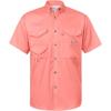 Alimens & Gentle Short Sleeve Fishing Shirt Wicking Fabric Sun Protection Casual Button Down Shirts(Salmon Pink)