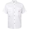 Alimens & Gentle Short Sleeve Fishing Shirt Wicking Fabric Sun Protection Casual Button Down Shirts(White)
