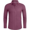Alimens & Gentle Stretch Mens Dress Shirts Slim Fit Long Sleeve Casual Skinny Muscle Fit Wrinkle Free Button Down Shirt(Mellow Mauve)