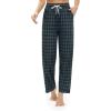 Alimens & Gentle Womens Pajama Pants Plaid Stretch Comfy Lounge Pants Drawstring Waist Sleep Bottoms with Pockets(Black  Green)