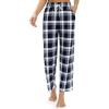 Alimens & Gentle Womens Pajama Pants Plaid Stretch Comfy Lounge Pants Drawstring Waist Sleep Bottoms with Pockets(Black white  Grey)