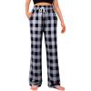 Alimens & Gentle Womens Pajama Pants Plaid Stretch Comfy Lounge Pants Drawstring Waist Sleep Bottoms with Pockets(Grey&black)