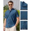 Alimens & Gentle Mens Linen Shirt Short Sleeve Casual Cotton Button Down Shirts Collared Summer Shirts(Misty Blue)