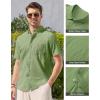Alimens & Gentle Mens Linen Shirt Short Sleeve Casual Cotton Button Down Shirts Collared Summer Shirts(Celandine Green)