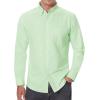 Alimens & Gentle Men’s Oxford Shirts Regular Fit Button Down Shirt Business Casual Shirts Long Sleeve Dress Shirt(Light Green)