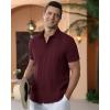 Alimens & Gentle Men’s Cuban Guayabera Shirts Cotton Linen Short Sleeve Button Down Shirts Casual Summer Beach Camp Shirt(Burgundy)