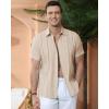 Alimens & Gentle Men’s Cuban Guayabera Shirts Cotton Linen Short Sleeve Button Down Shirts Casual Summer Beach Camp Shirt(Cloud Cream)