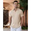 Alimens & Gentle Men’s Cuban Guayabera Shirts Cotton Linen Short Sleeve Button Down Shirts Casual Summer Beach Camp Shirt(Cloud Cream)