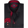 Alimens & Gentle Men’s Dress Shirts Long Sleeve Wrinkle-Free Business Casual Button Down Shirt(Black Red)