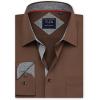 Alimens & Gentle Men’s Dress Shirts Long Sleeve Wrinkle-Free Business Casual Button Down Shirt(Brown)