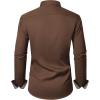 Alimens & Gentle Men’s Dress Shirts Long Sleeve Wrinkle-Free Business Casual Button Down Shirt(Brown)