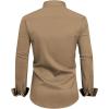 Alimens & Gentle Men’s Dress Shirts Long Sleeve Wrinkle-Free Business Casual Button Down Shirt(Camel)