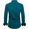 Alimens & Gentle Men’s Dress Shirts Long Sleeve Wrinkle-Free Business Casual Button Down Shirt(Peacock)