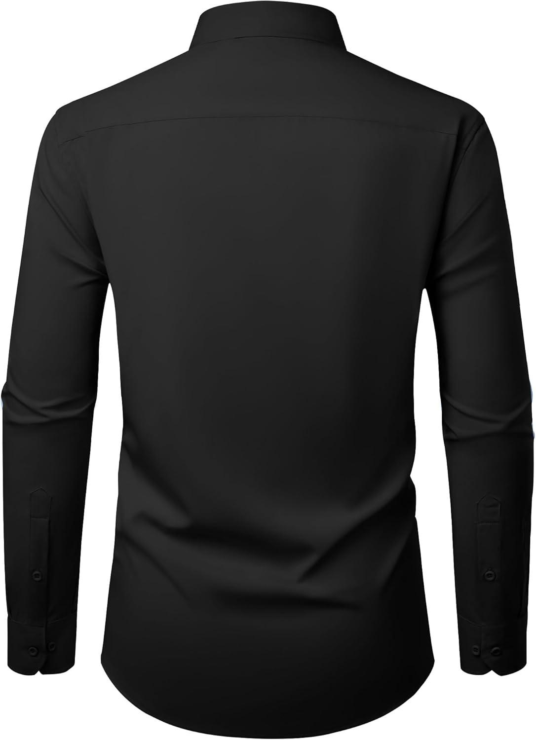 imageAlimens amp Gentle Mens Dress Shirts Casual Long Sleeve Wrinkle Free Stretch Club Prom Party Button Down Shirt with PocketBlackchampagne