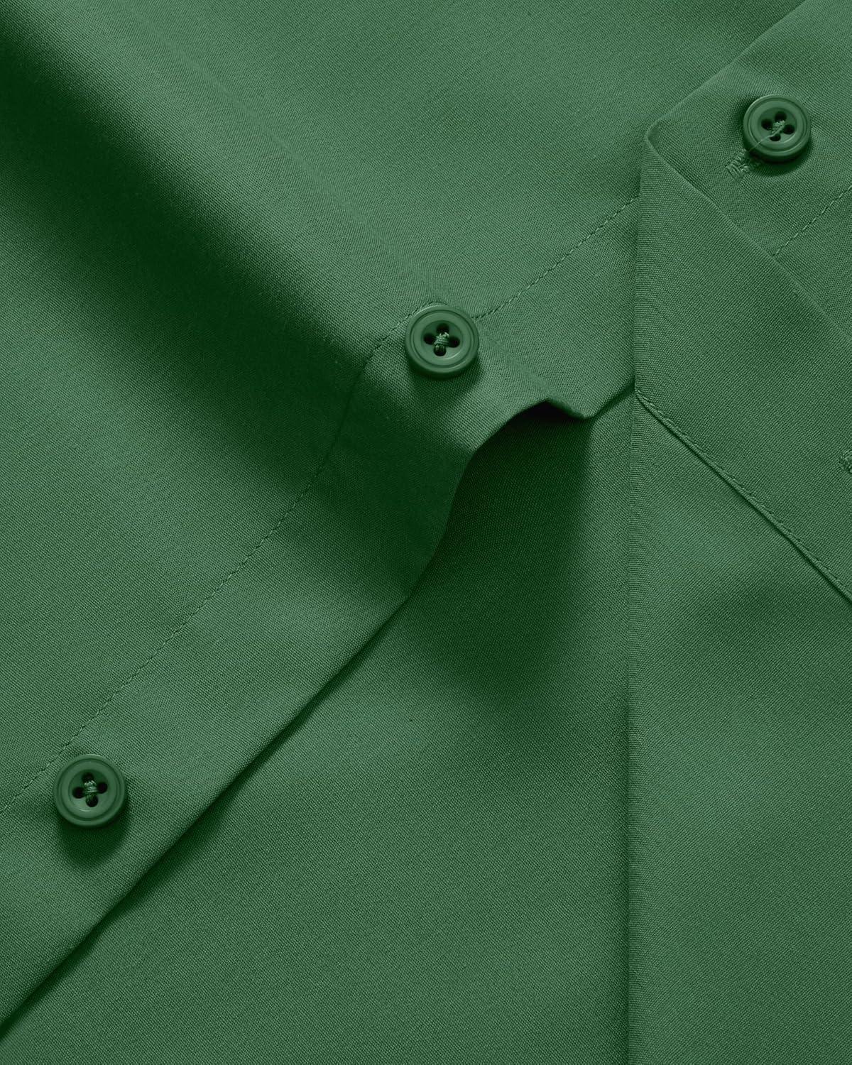 imageAlimens amp Gentle Mens Dress Shirts Long Sleeve Stretch Wrinkle Free Business Casual Button Down ShirtGreen