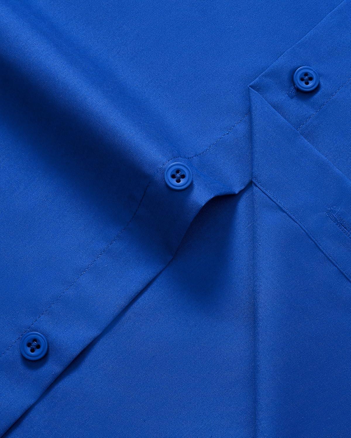 imageAlimens amp Gentle Mens Dress Shirts Long Sleeve Stretch Wrinkle Free Business Casual Button Down ShirtRoyal Blue