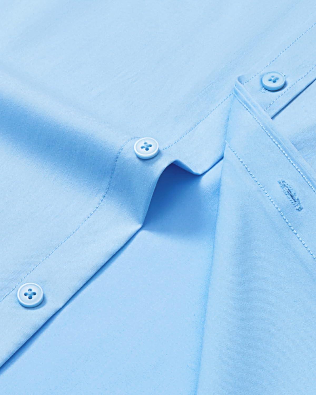 imageAlimens amp Gentle Mens Dress Shirts Long Sleeve Wrinkle Free Stretch Business Casual Button Down ShirtsBlue