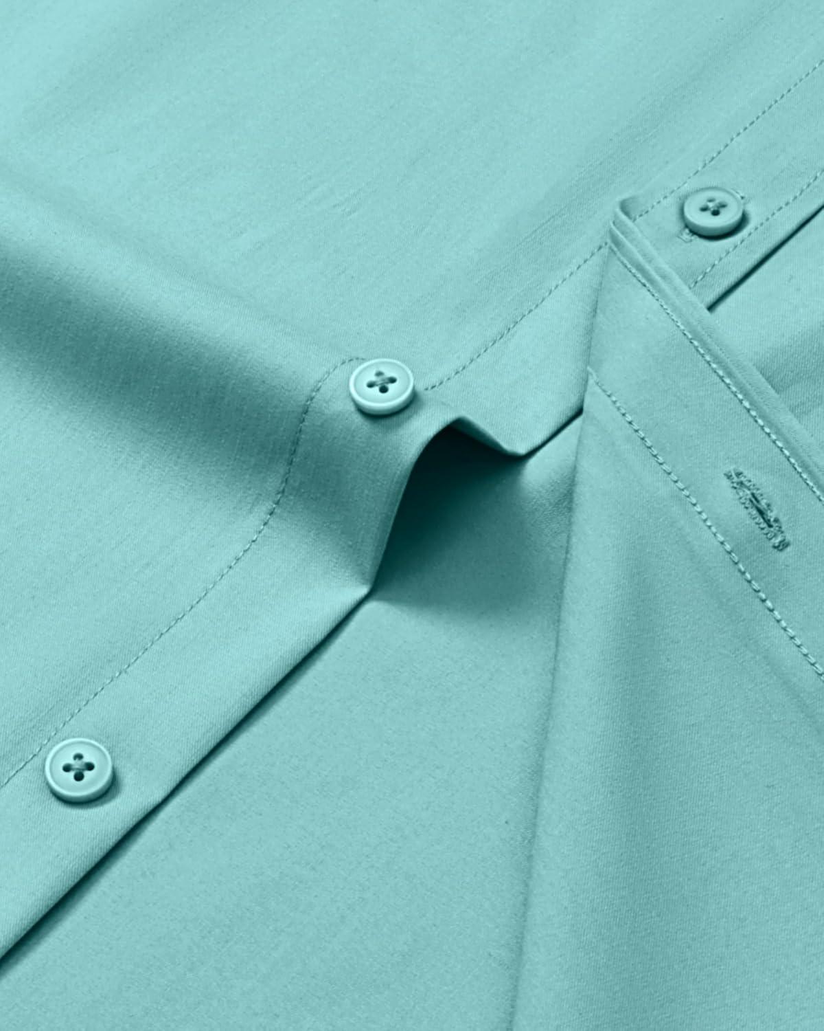 imageAlimens amp Gentle Mens Dress Shirts Long Sleeve Wrinkle Free Stretch Business Casual Button Down ShirtsGrey Green