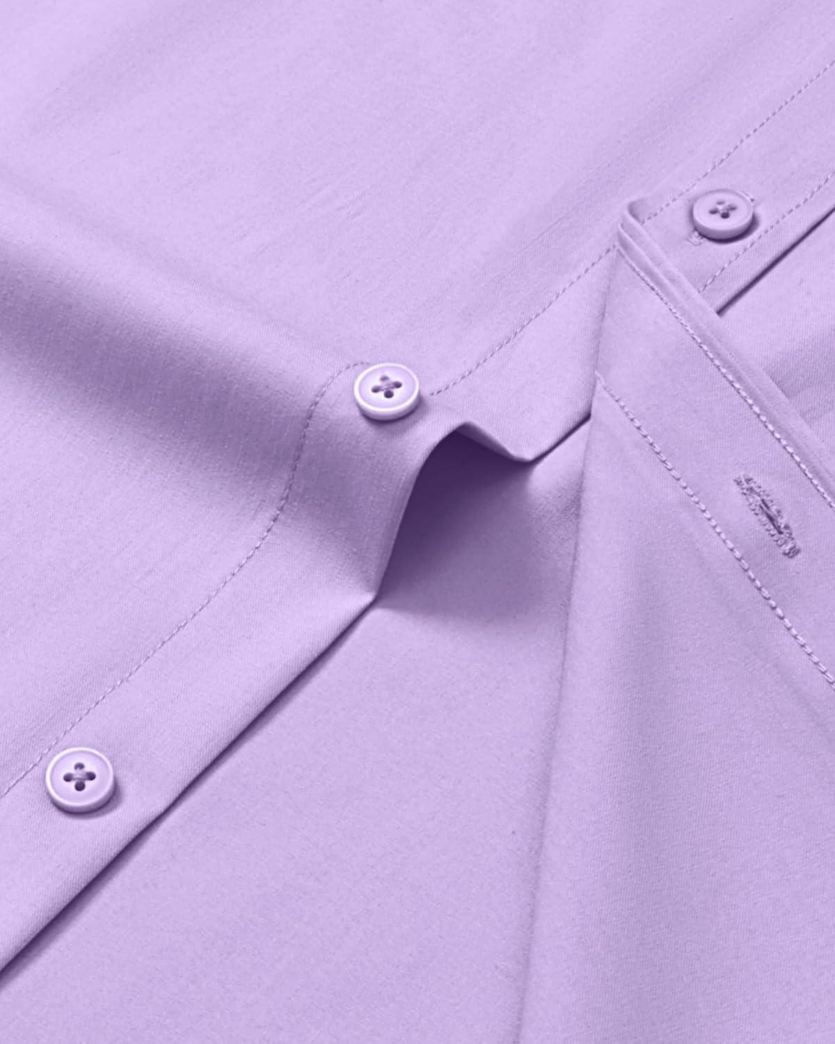 imageAlimens amp Gentle Mens Dress Shirts Long Sleeve Wrinkle Free Stretch Business Casual Button Down ShirtsLavender Purple