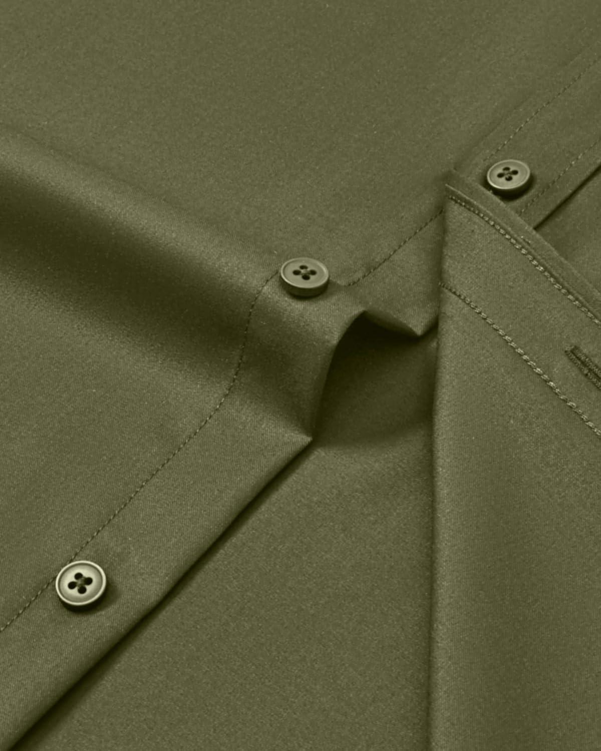 imageAlimens amp Gentle Mens Dress Shirts Long Sleeve Wrinkle Free Stretch Business Casual Button Down ShirtsOlive Green
