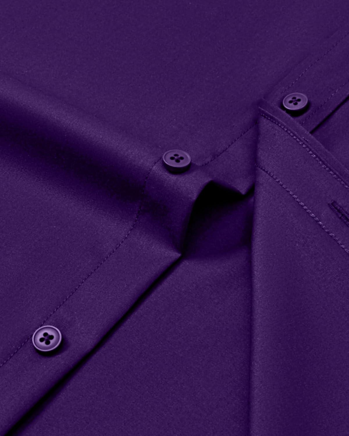 imageAlimens amp Gentle Mens Dress Shirts Long Sleeve Wrinkle Free Stretch Business Casual Button Down ShirtsPurple